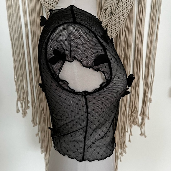 Free People Black Lace Flutter By Tee - Picture 3 of 10